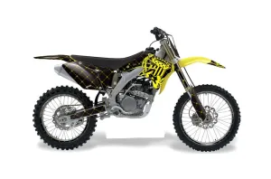 Suzuki RMZ 250 Dirt Bike Graphic Kit - 2007-2009 Silver Star - Reloaded Yellow