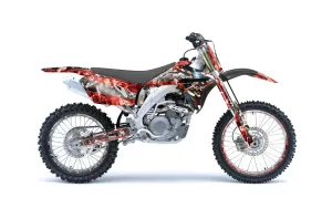 Suzuki RMZ 450 Dirt Bike Graphic Kit - 2007 Mad Hatter Red