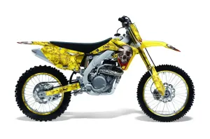 Suzuki RMZ 450 Dirt Bike Graphic Kit - 2008-2016 Bone Collector Yellow