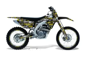 Suzuki RMZ 450 Dirt Bike Graphic Kit - 2008-2016 Silver Star - Silverhaze Yellow