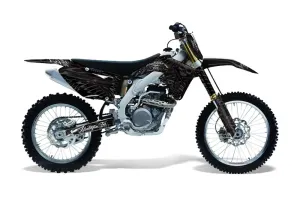 Suzuki RMZ 450 Dirt Bike Graphic Kit - 2008-2016 Skulls and Hammers Silver