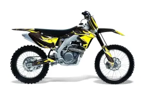 Suzuki RMZ 450 Dirt Bike Graphic Kit - 2008-2016 Tribal Flames Yellow