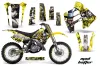 Suzuki RM 125 Dirt Bike Graphic Kit - 1992 Mad Hatter Yellow