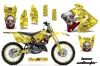 Suzuki RM 125 Dirt Bike Graphic Kit - 2001-2009 Bone Collector Yellow