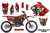 Suzuki RM 125 Dirt Bike Graphic Kit - 2001-2009 Checkered Skull Red