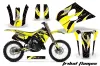 Suzuki RM 250 Dirt Bike Graphic Kit - 1993-1995 Tribal Flames Yellow