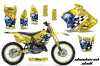 Suzuki RM 250 Dirt Bike Graphic Kit - 2001-2009 Checkered Skull Yellow