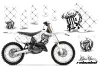 Suzuki RM 250 Dirt Bike Graphic Kit - 2001-2009 Silver Star - Reloaded White