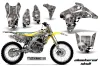 Suzuki RMZ 450 Dirt Bike Graphic Kit - 2005-2006 Checkered Skull Silver