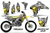 Suzuki RMZ 450 Dirt Bike Graphic Kit - 2005-2006 Checkered Skull Yellow