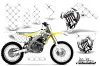 Suzuki RMZ 450 Dirt Bike Graphic Kit - 2005-2006 Silver Star - Reloaded White