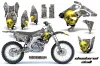 Suzuki RMZ 450 Dirt Bike Graphic Kit - 2007 Checkered Skull Yellow