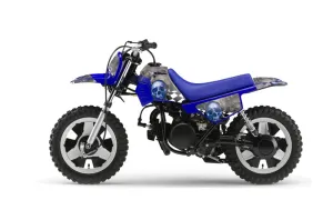 Yamaha PW50 Dirt Bike Graphic Kit - 1990-2022 Checkered Skull Blue
