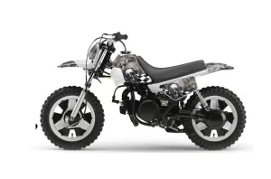 Yamaha PW50 Dirt Bike Graphic Kit - 1990-2022 Checkered Skull Silver