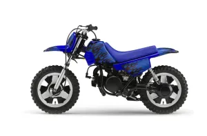 Yamaha PW50 Dirt Bike Graphic Kit - 1990-2022 Diamond Flames Blue