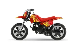 Yamaha PW50 Dirt Bike Graphic Kit - 1990-2022 Diamond Flames Red