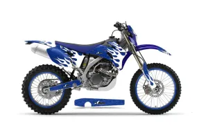Yamaha WR250F Dirt Bike Graphic Kit - 2007-2014 Diamond Flames Blue