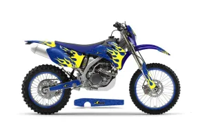 Yamaha WR250F Dirt Bike Graphic Kit - 2007-2014 Diamond Flames Yellow