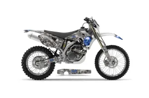Yamaha WR450F Dirt Bike Graphic Kit - 2007-2011 Checkered Skull Silver