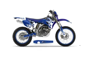 Yamaha WR450F Dirt Bike Graphic Kit - 2007-2011 Diamond Flames Blue