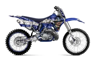 Yamaha YZ125 2 Stroke Dirt Bike Graphic Kit - 1996-2001 Mad Hatter White