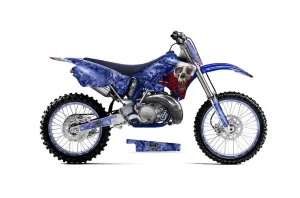 Yamaha YZ250 2 Stroke Dirt Bike Graphic Kit - 1996-2001 Bone Collector Blue