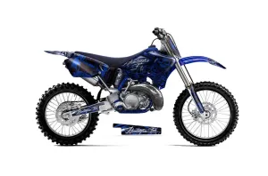 Yamaha YZ250 2 Stroke Dirt Bike Graphic Kit - 1996-2001 Skulls and Hammers Blue