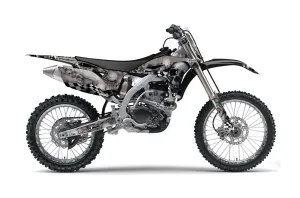 Yamaha YZ250 F 4 Stroke Dirt Bike Graphic Kit - 2010-2013 Checkered Skull Black