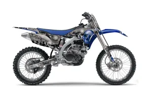 Yamaha YZ250 F 4 Stroke Dirt Bike Graphic Kit - 2010-2013 Checkered Skull Blue