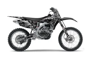 Yamaha YZ250 F 4 Stroke Dirt Bike Graphic Kit - 2010-2013 Silver Star - Silverhaze Black