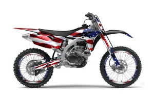 Yamaha YZ250 F 4 Stroke Dirt Bike Graphic Kit - 2010-2013 Stars and Stripes Red White & Blue