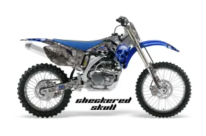 Yamaha YZ250F / YZ450F Dirt Bike Graphic Kit - 2006-2009 Checkered Skull Blue