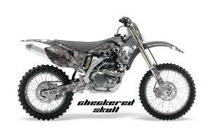 Yamaha YZ250F / YZ450F Dirt Bike Graphic Kit - 2006-2009 Checkered Skull Chrome
