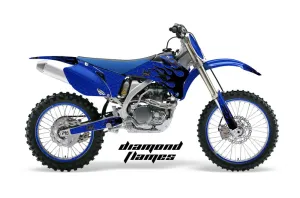 Yamaha YZ250F / YZ450F Dirt Bike Graphic Kit - 2006-2009 Diamond Flames Blue