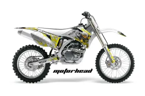 Yamaha YZ250F / YZ450F Dirt Bike Graphic Kit - 2006-2009 Motorhead White