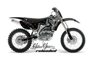 Yamaha YZ250F / YZ450F Dirt Bike Graphic Kit - 2006-2009 Silver Star - Reloaded Black