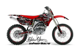 Yamaha YZ250F / YZ450F Dirt Bike Graphic Kit - 2006-2009 Silver Star - Silverhaze Red