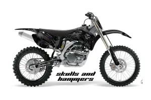 Yamaha YZ250F / YZ450F Dirt Bike Graphic Kit - 2006-2009 Skulls and Hammers Black