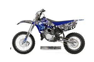 Yamaha YZ85 Dirt Bike Graphic Kit - 2015-2018 Checkered Skull Blue
