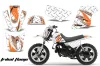 Yamaha PW80 Dirt Bike Graphic Kit - 1996-2006 Tribal Flame White