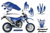 Yamaha WR250 R/X Dirt Bike Graphic Kit - 2007-2020 Diamond and Flames Blue