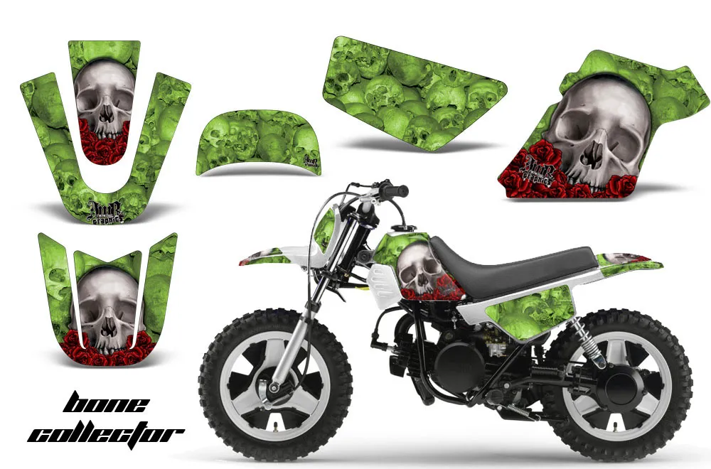 Yamaha PW50 Dirt Bike Graphic Kit - 1990-2022 Bone Collector Green