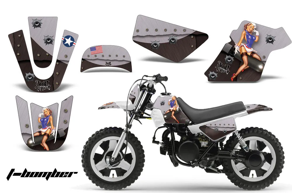 Yamaha PW50 Dirt Bike Graphic Kit - 1990-2022 T Bomber Black