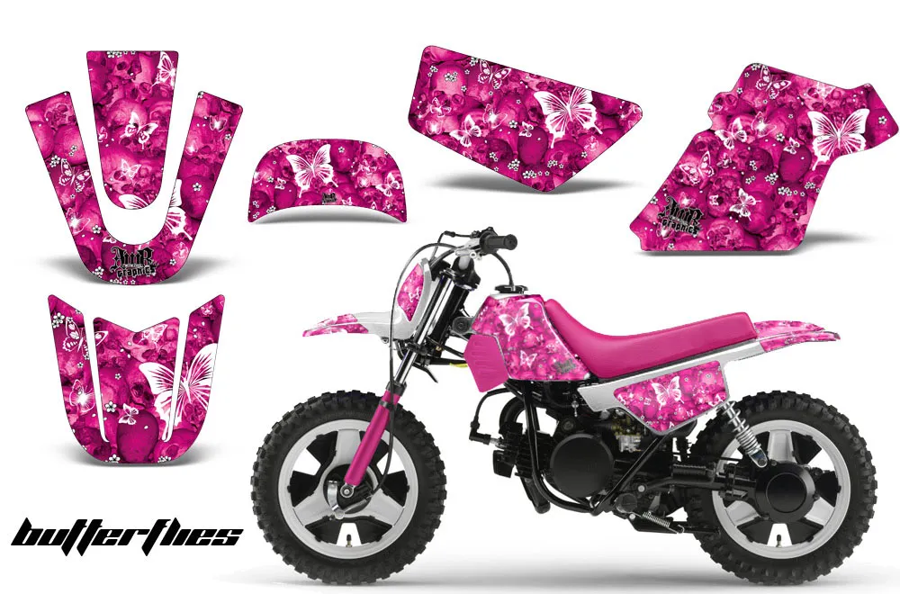 Yamaha PW80 Dirt Bike Graphic Kit - 1996-2006 Butterfly Pink