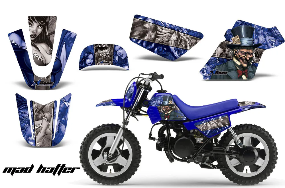 Yamaha PW80 Dirt Bike Graphic Kit - 1996-2006 Mad Hatter Blue