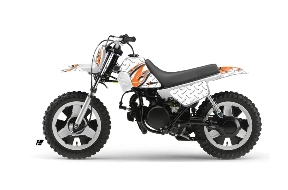 Yamaha PW80 Dirt Bike Graphic Kit - 1996-2006 Tribal Flame White