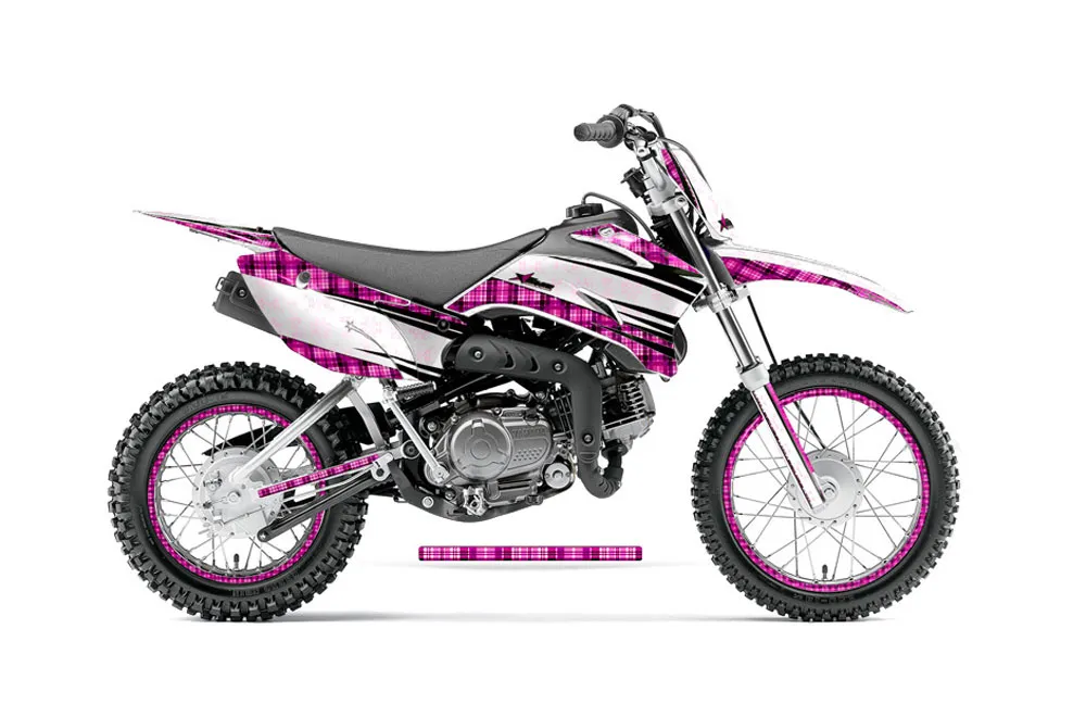 Yamaha TTR110 Dirt Bike Graphic Kit - 2008-2024 Plaid Pink