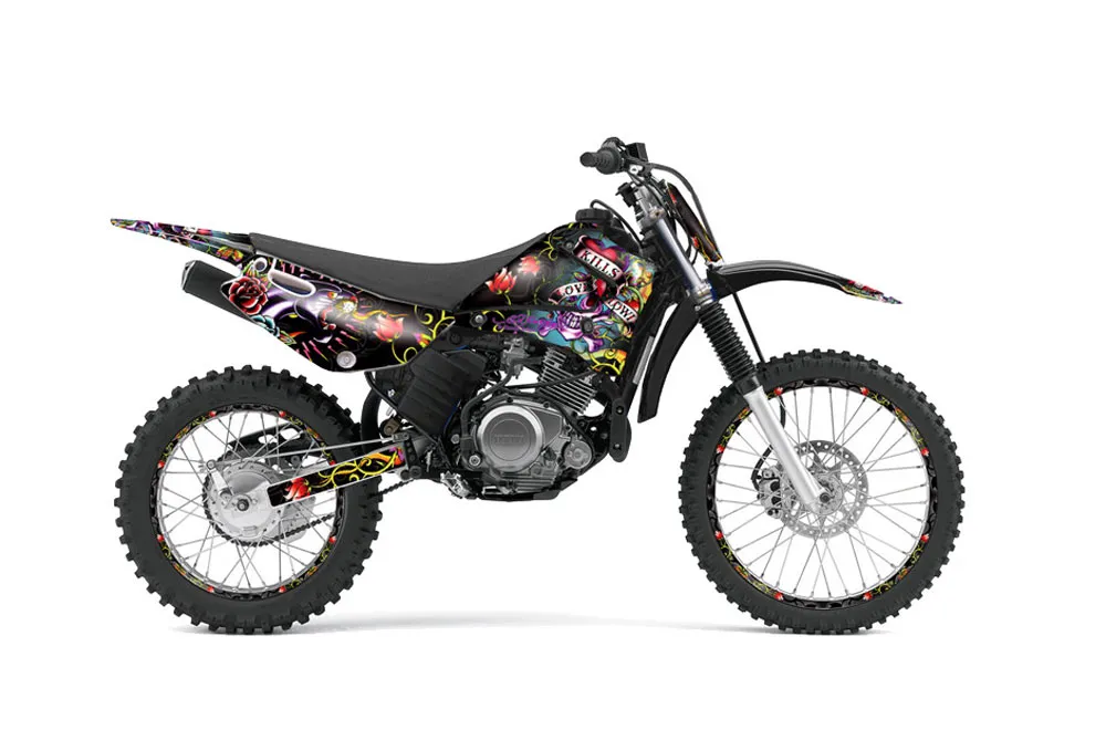 Yamaha TTR125 Dirt Bike Graphic Kit - 2000-2007 Ed Hardy - Love Kills Black