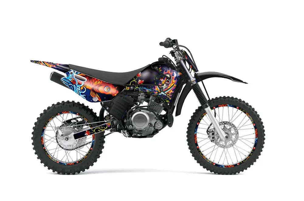 Yamaha TTR125 Dirt Bike Graphic Kit - 2000-2007 Ed Hardy - Pirates Black