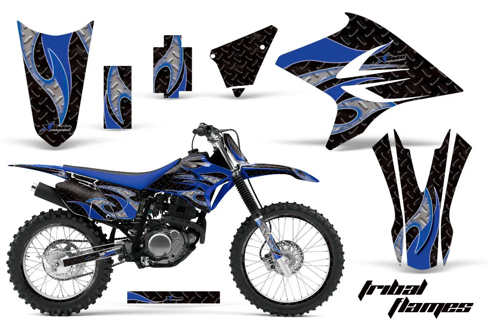 Yamaha TTR230 Dirt Bike Graphic Kit - 2005-2023 Tribal Flames Blue